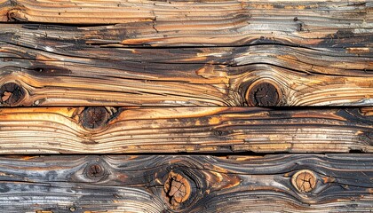 Rustic Wooden Planks Background with Weathered Texture and Natural Wood Grain