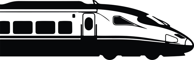 Vector High speed train modern transportation silhouette illustrator © AbuSadat