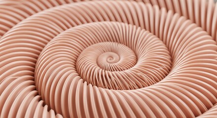 Abstract Spiral Pattern, Peach Colored, 3D Render, Geometric Texture, Swirling Design, Background, Wallpaper, Illustration, Design Element, Modern Art, Decorative, Curve, Line, Wave, Repeating Pa