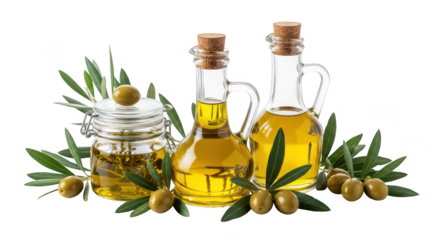 Extra Virgin Olive Oil Bottles Olives