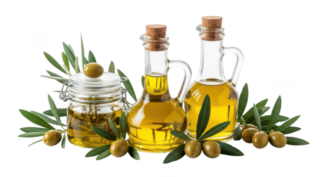 Extra Virgin Olive Oil Bottles Olives