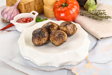 Baked potato barbecue with skin