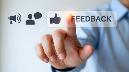 Obraz premium Get valuable feedback touching the screen for insights online