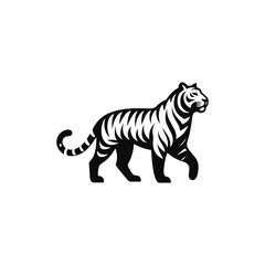 Obraz premium Striking Black and White Tiger Vector Artwork