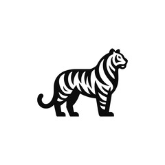 Obraz premium Majestic Tiger Silhouette Vector Illustration