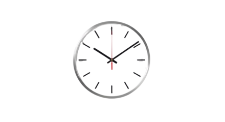 Clock showing ten past two isolated PNG with Transparent Background