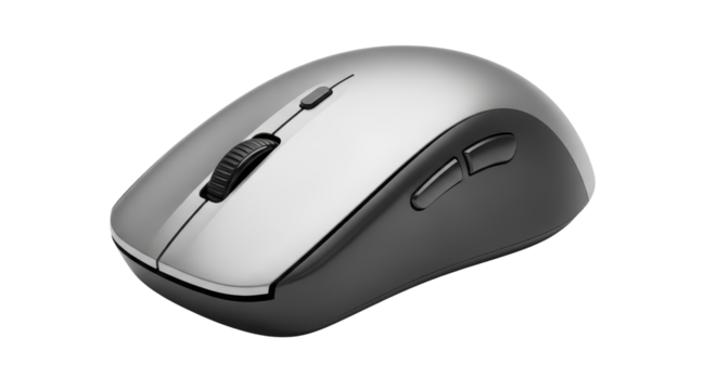 Wireless computer mouse for desktop use isolated PNG with Transparent Background