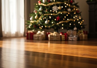 Christmas Morning: Sunlight on Hardwood Floors