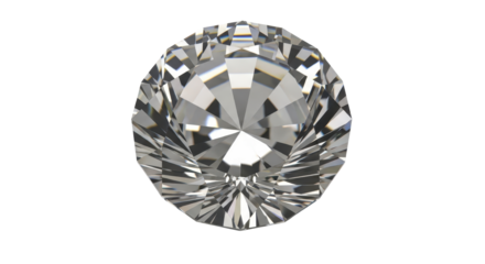 Brilliant cut round diamond gemstone isolated PNG with Transparent Background
