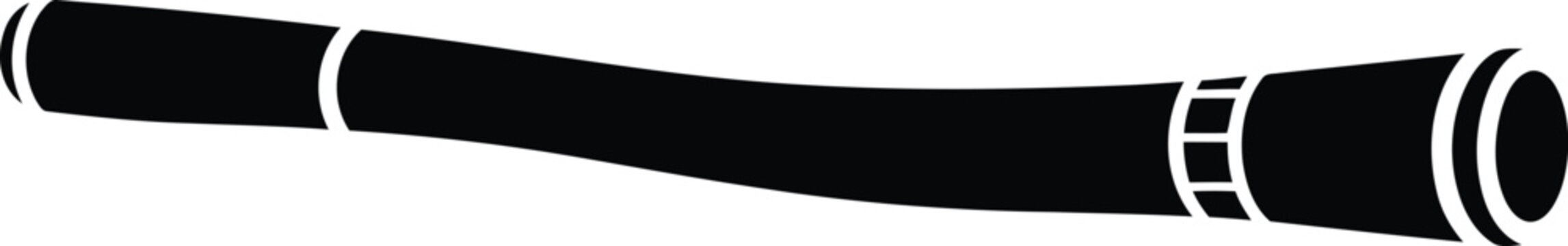 Handcrafted didgeridoo silhouette isolated on white vibrant aboriginal australian musical instrument sound object vector