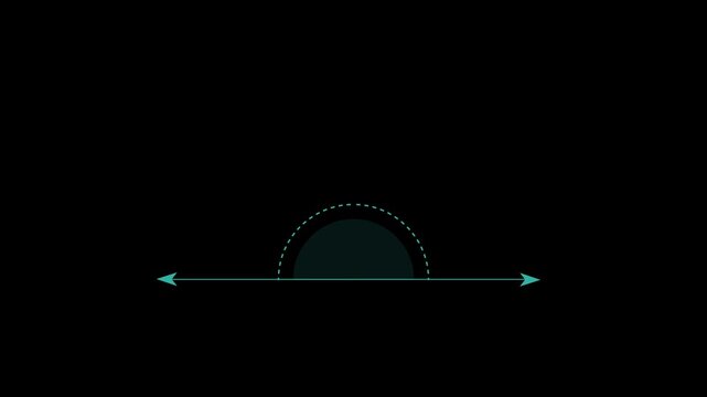 180 degree obtuse angle teaching measurement animation, Perfect for tutorials or visual explanations on incline dynamics alpha channel, on a black background.