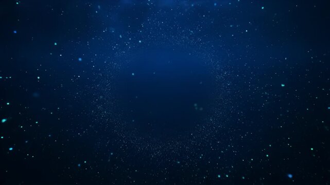 Bioluminescent deep-sea particles behaving like stars in dark water