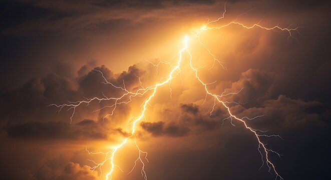 【天空を引き裂く閃光】荒れ狂う嵐の空に走る稲妻の決定的瞬間