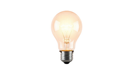 Vintage light bulb glowing softly isolated PNG with Transparent Background