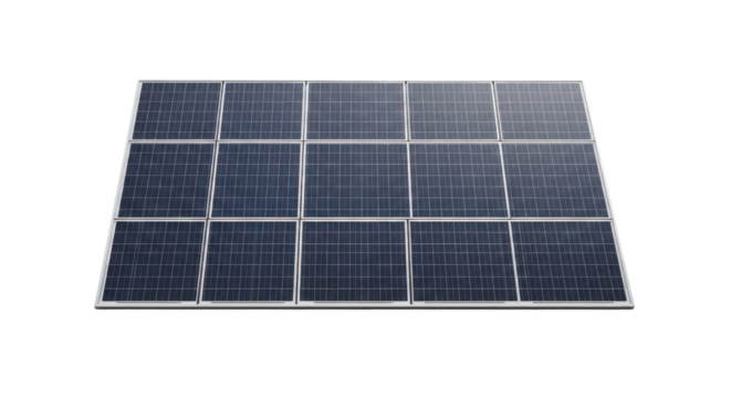 Photovoltaic Solar Panel Array Isolated on White Background for Clean Energy Design