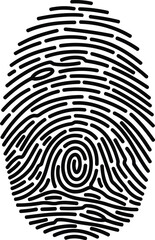 Unique fingerprint identity pattern biometric scan security identification personal data recognition concept vector