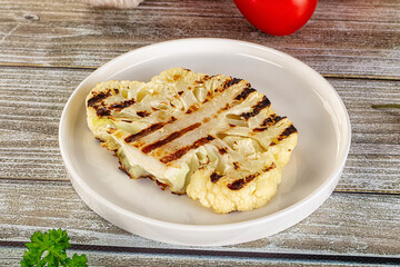 Vegan grilled cauliflower cabbage steak