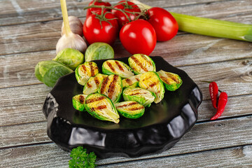 Vegan cuisine - Grilled brussels sprouts