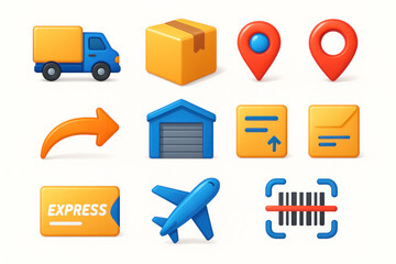 3D Delivery and Logistics Icons