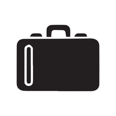 black suitcase isolated on white background