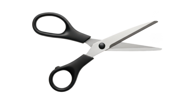 Blackhandled Scissors On Black Background