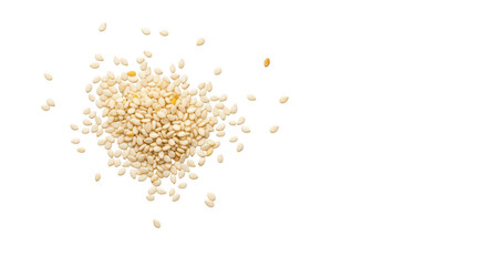 White Sesame Seeds On Black Background