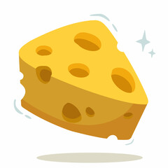 A delightful vector illustration of a cartoon cheese slice, perfect for adding a fun and tasty touch to your designs. Ideal for food-related projects, menus, packaging