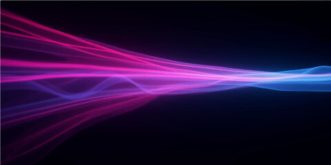 Fototapeta premium Abstract blue wave background with glowing light and flowing design