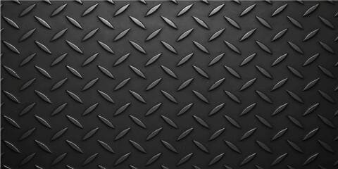 Black metal textured background with industrial steel plate pattern