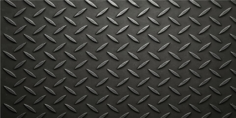 Black dark metal texture background with industrial steel plate pattern design