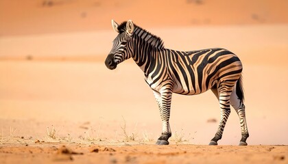 Zebra in Desert Landscape