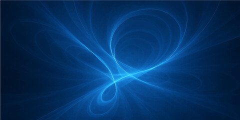 Abstract blue fractal background with light, waves, and digital patterns