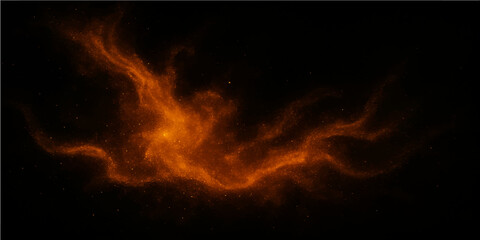 Fototapeta premium Fiery fire and smoke with flames and glowing heat in the dark background
