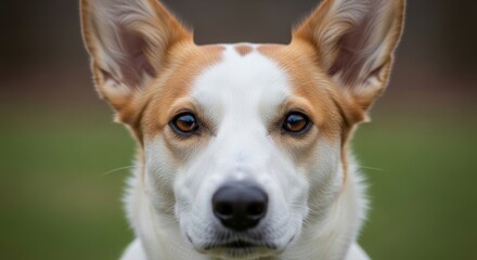 Fototapeta premium Close-up portrait showcasing the captivating gaze of a canine companion