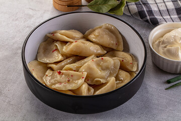 Traditiolal vareniki - stuffed dumplings with potato