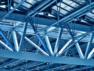 Modern architectural framework with glass and steel structure