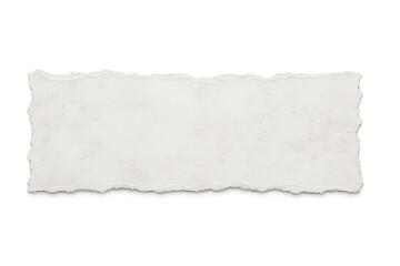 Obraz premium Ragged white paper fragment revealing textured blank space, transparent backdrop ready for creative messaging or graphic design elements