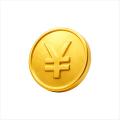 Obraz premium Yen Coin , Minimalist Golden Yen Coin – Symbol of Prosperity