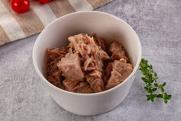 Canned tuna fillet for salad