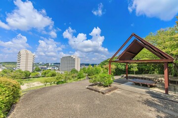みよし市、三好丘公園展望広場から眺める街並み
