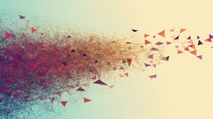 conceptual. Abstract data visualization as a colorful particle cloud, representing modern tech concepts. product launch decks.