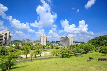 みよし市、三好丘公園展望広場から眺める街並み