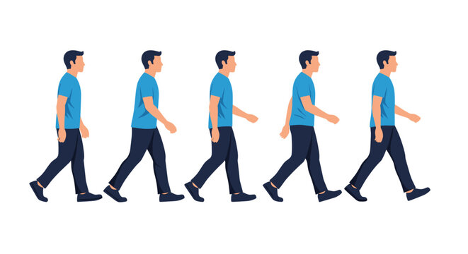 Man walking cycle animation sequence illustration.