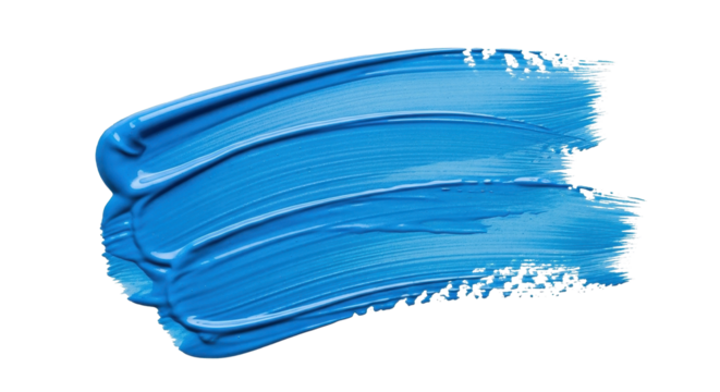 Blue paint brush stroke for creative projects isolated PNG with Transparent Background - Powered by Adobe
