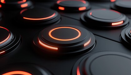 Futuristic background with digital circular elements for a tech or gaming presentation