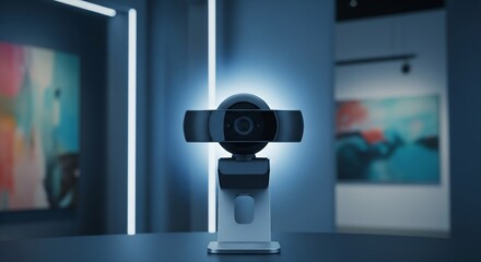 Webcam On Stand video call setup in creative studio matte finish