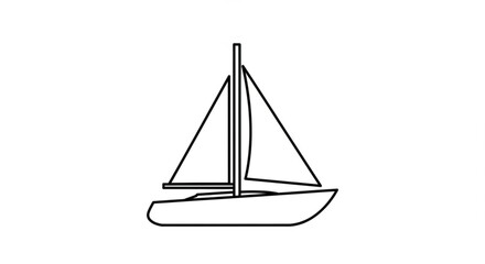 Sleek sailboat silhouette gracefully gliding across open waters, embodying freedom and adventure for your next project.