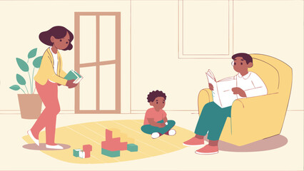 Family enjoying quality time together indoors.