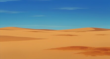 Fototapeta premium Vast Desert Landscape Under a Clear Blue Sky.