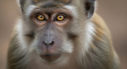Obraz premium Closeup Portrait of a Macaque Monkey.